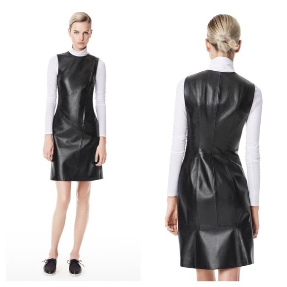 Theory Dresses & Skirts - Theory Lux Kuval Prudential Leather Sheath Dress